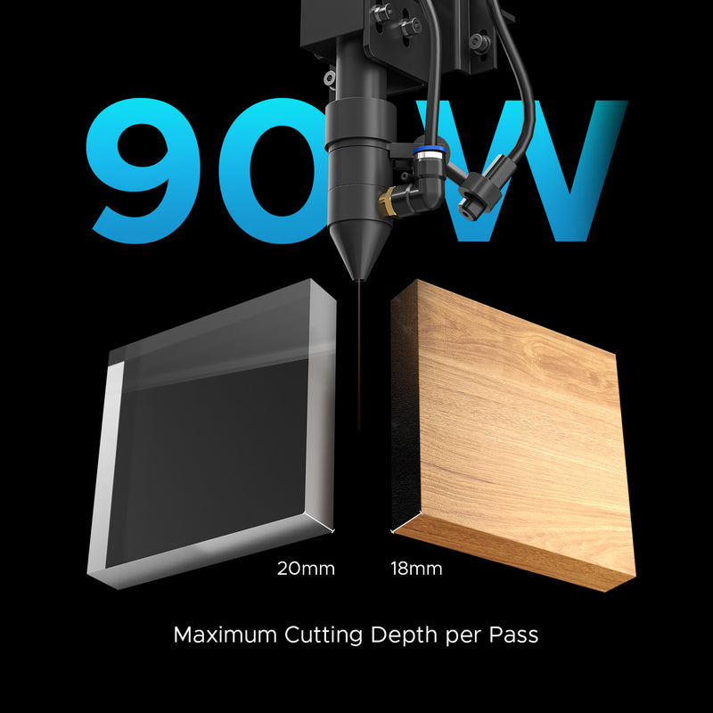 90W CO2 Laser Engraver Cutting Machine with 700×500 mm Working Area | Turbo-758