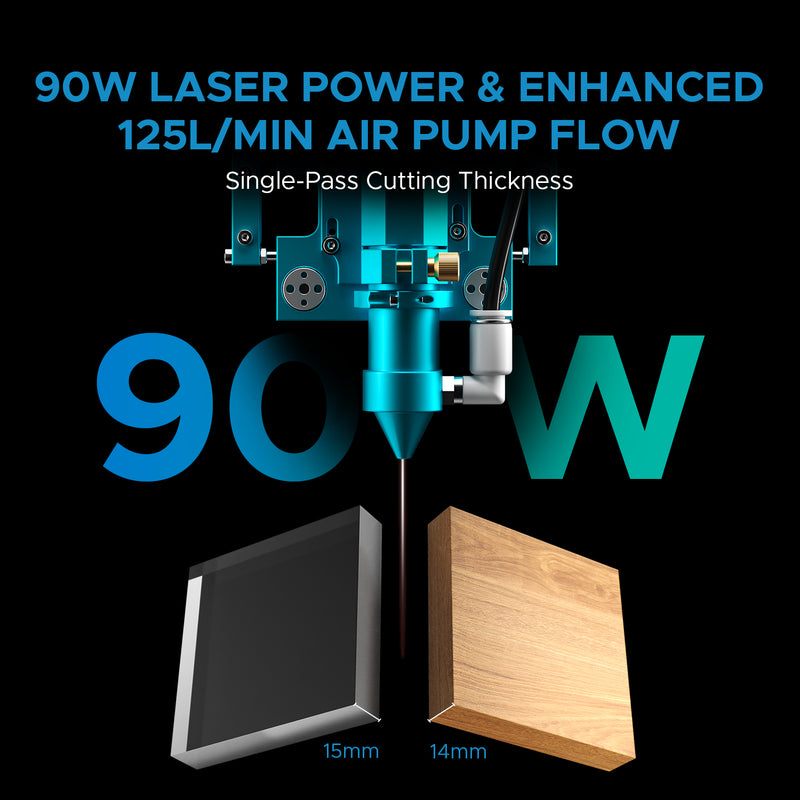 90W CO2 Laser Engraving Machine & Cutter with 900x600mm Engraving Area and Autofocus | PRONTO 40