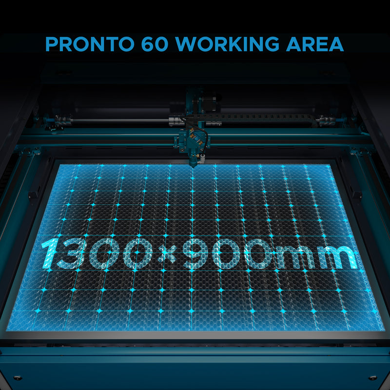 130W CO2 Laser Engraving Machine & Cutter with 1300x900mm Engraving Area and Autofocus | PRONTO 60