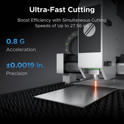 OMTech FC-22 1500W Fully Enclosed Fibre Laser Cutting Machine with Front & Back Pass Through & Built-in Water Chiller