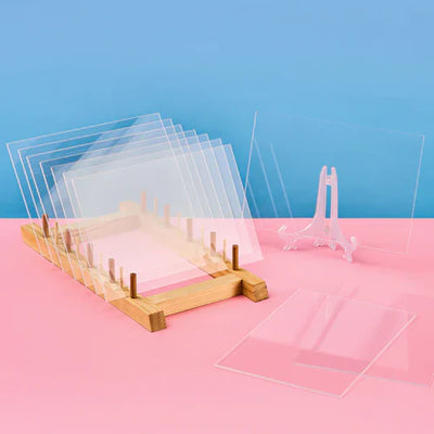 OMTech 10 Pack Clear Acrylic Sheets, 12x8 Inch Plexiglass Sheets for Laser Engraving & Cutting Size