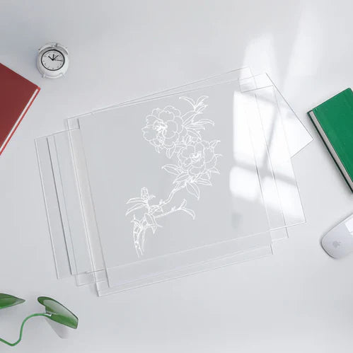 OMTech 10 Pack Clear Acrylic Sheets, 12x8 Inch Plexiglass Sheets for Laser Engraving & Cutting Size