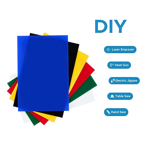 6-Pack Colored Acrylic Sheets – 8" x 12" | 0.1" Laser-Ready Plexiglass