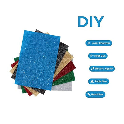 6-Pack Glitter Acrylic Sheets – 8"x12" | 0.1" Laser-Ready Plexiglass