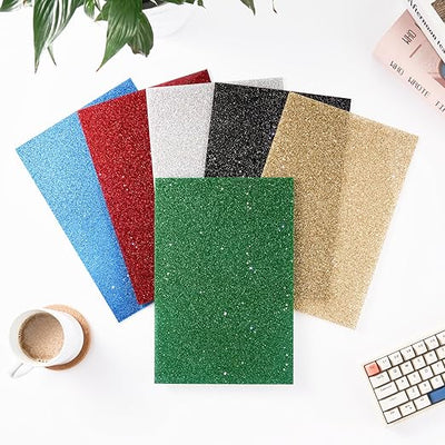 6-Pack Glitter Acrylic Sheets – 8"x12" | 0.1" Laser-Ready Plexiglass
