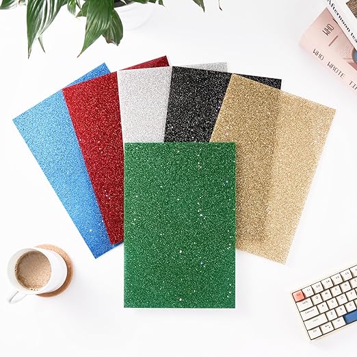 6-Pack Glitter Acrylic Sheets – 8"x12" | 0.1" Laser-Ready Plexiglass