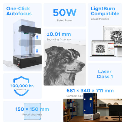50W Galvo Fibre Laser Marking Machine with Autofocus | F50C